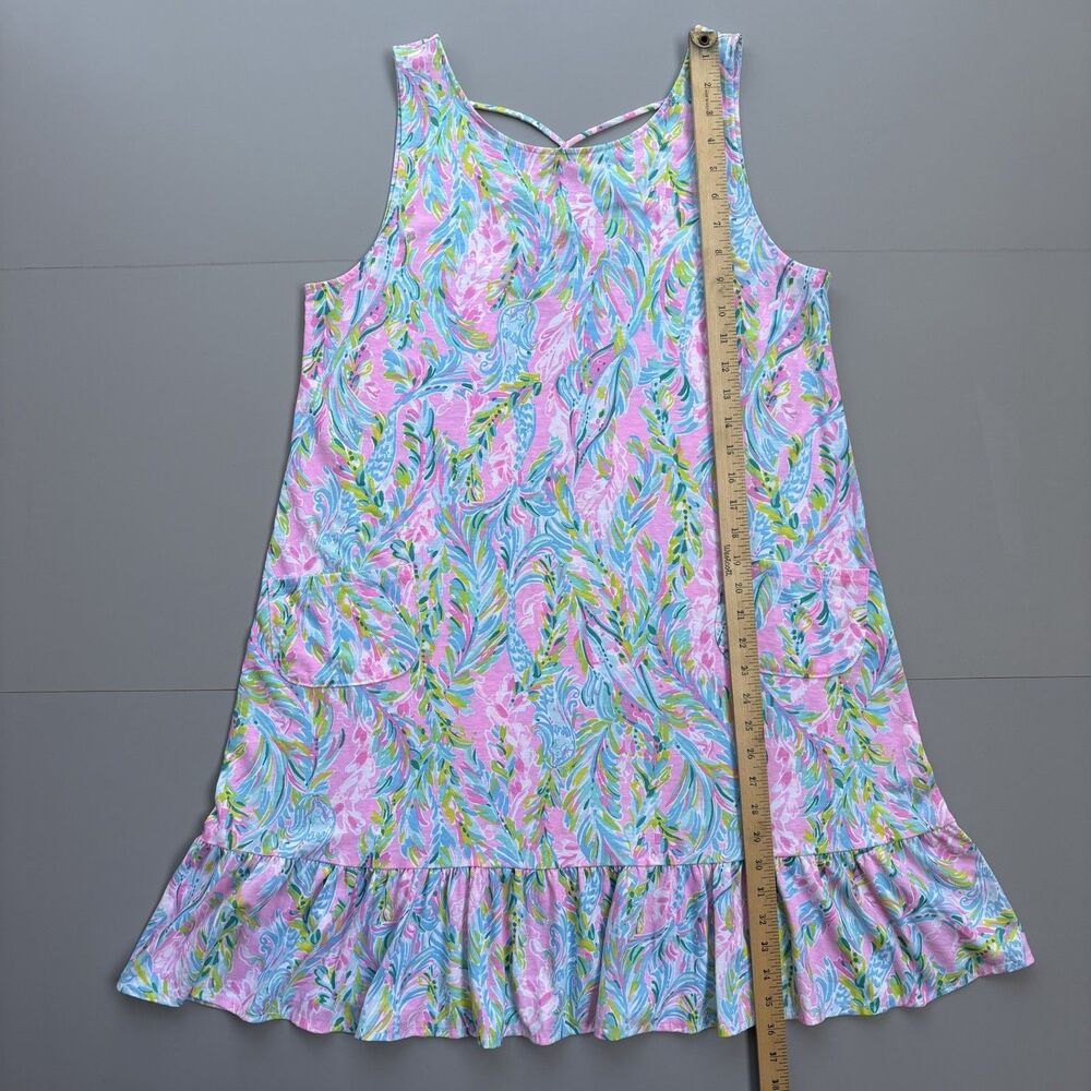 Lilly Pulitzer Pastel Pink Green Blue Floral Midi Dress - Picture 7 of 13